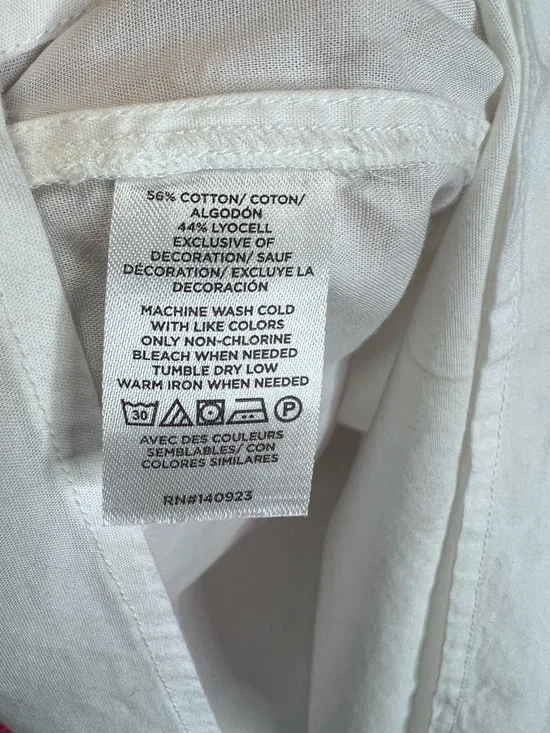 LOFT Black and White Embroidered Pinafore-Style Top, M - Picture 10 of 11